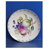 Decorative Ceramic Fruit Plate w/ Gold Trim