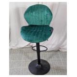 Green Upholstered Swivel Bar Stool