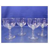 Etched Monogram Wine Goblets Glassware