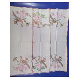 (3) Vintage Peacock Embroidered Runners