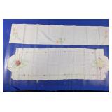 Vintage Floral Hand-Embroidered Table Linens