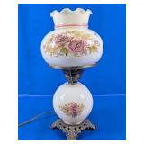 Vintage Floral Gone with the Wind Hurricane Lamp