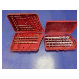 Assorted Drill Bits in Red Plastic Cases