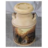 Decorative Milk Can With Hand Painted Scene