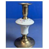 (1) Porcelain & Brass Candlestick