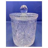 Vintage Cut Glass Biscuit Jar with Lid