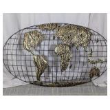Metal World Map Wall Art Panel