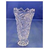 Pinwheel Cut Crystal Footed Bud Vase