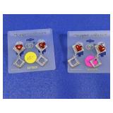 Heart & Filigree Square Dangle Earrings