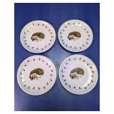 Magenta Hedgehog Holiday Glass Plates