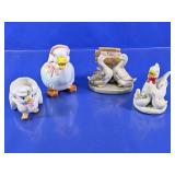 Ceramic Duck and Goose Figurine Decor Set