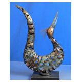 Modern Woven Metal Bird Sculpture