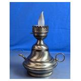 Vintage Pewter-Tone Whale Oil Style Electric Lamp