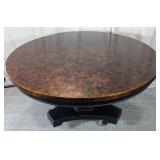 Round Table With Metal Wrapped Wood Top