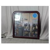 Wood Framed Wall Mirror Square