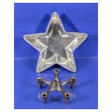 (2) Arthur Court Star Dish & Candle Holder Set