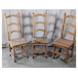 Rustic Wooden Ladder Back Chairs