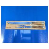 Personna Carving Knife and Fork Wood Case