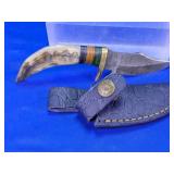 Decorative Fixed Blade Knife With Leather Sheath