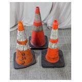 Orange Traffic Safety Cones With Weighted Bases