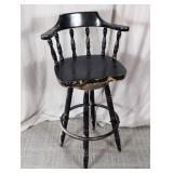Black Wooden Swivel Bar Stool