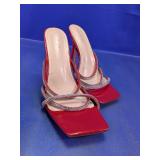 (1) Top Moda Red Rhinestone Heels