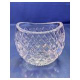 Elegant Diamond-Cut Crystal Rose Bowl