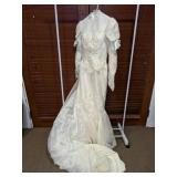 Vintage 80s Lace Wedding Gown with Statement Bow