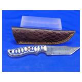 Decorative Fixed Blade Knife With Leather Sheath