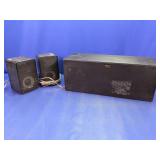 Klipsch Center Speaker With Two Small Speakers