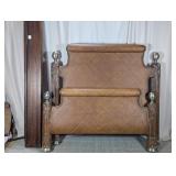 Upholstered Bed Headboard With Decorative Posts
