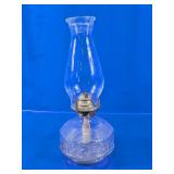Vintage Geometric Pressed Glass Oil Lamp