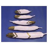 (5) Feather-Shaped Decorative Trays