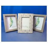 Set of 3 Decorative Inlay and Wood Photo Frames