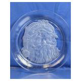 Clear Glass Santa Claus Plate