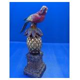 Parrot Perched on Gold Pineapple Figurine
