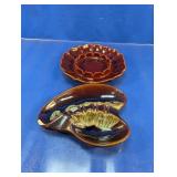 Haeger Ceramic Ashtrays Heart and Round Set