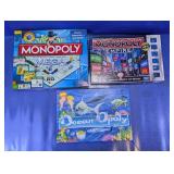(3) Monopoly & Ocean-opoly Board Game Trio