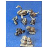 Miniature Pewter Bird Figurine Collection
