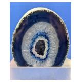 Polished Blue Agate Geode Slice