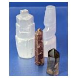 (4)Assorted Natural Crystal Towers Lot