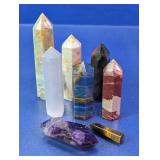 (8)Assorted Polished Crystal Tower Set