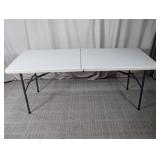 White 6-Foot Fold-in-Half Plastic Folding Table