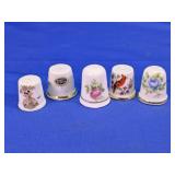 (5)Porcelain Decorative Thimble Collection Lot