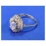Sterling-Style Ring w/ Clear Stones