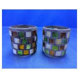 Stained Glass Mosaic Votive Holders