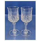 (2) Cut Crystal Stemmed Glasses