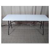 White Resin Fold-in-Half Utility Table