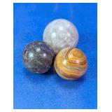 (3)Polished Natural Gemstone & Crystal Spheres