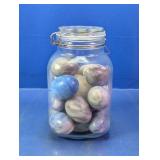 Jar of Polished Decorative Marble Eggs